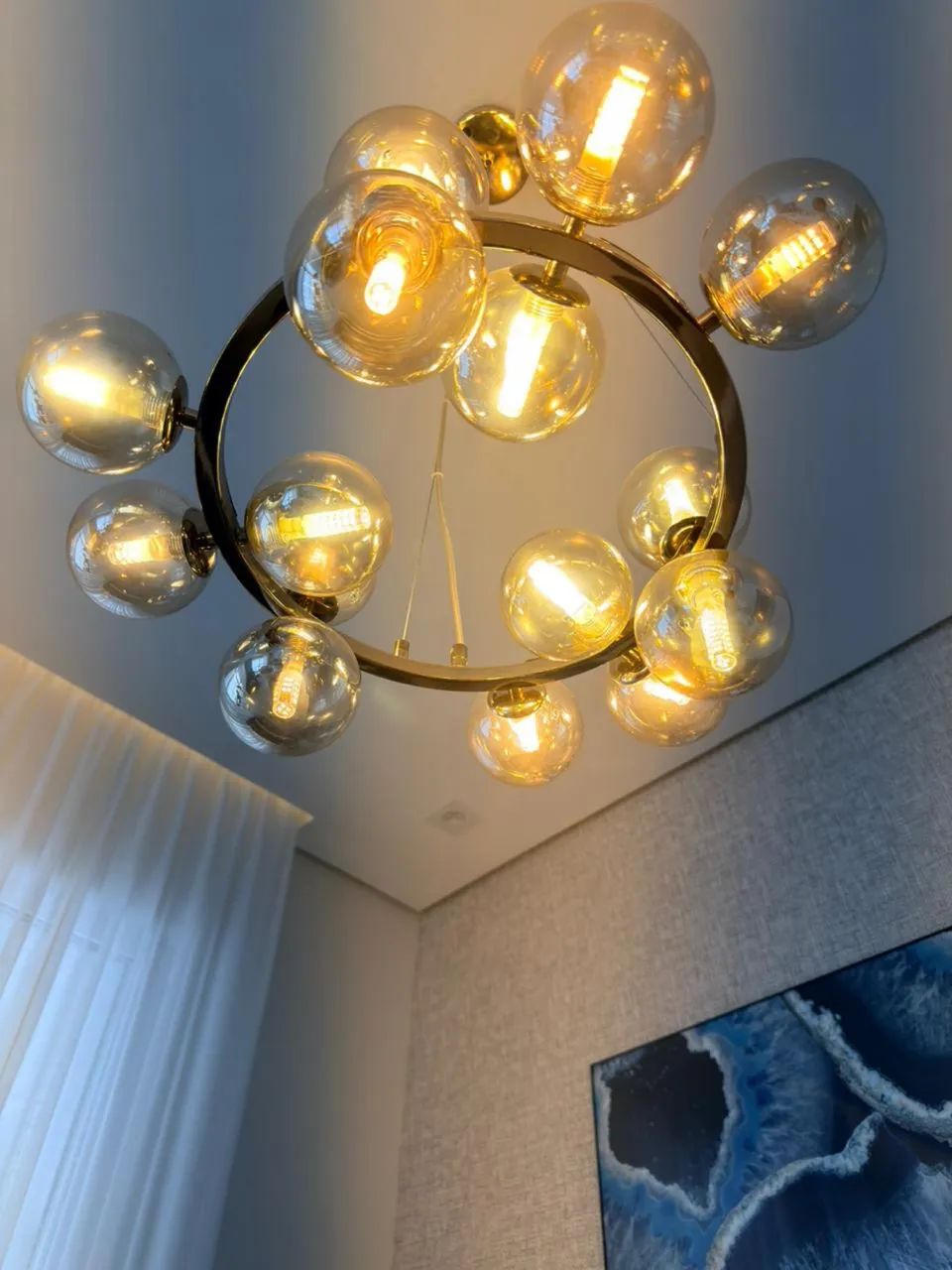 Lustre Pendente - Bolas Vidro Moderno