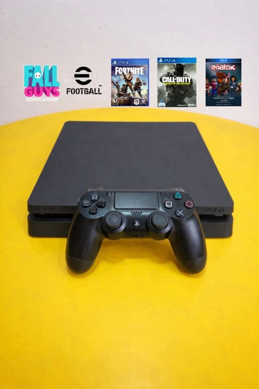 PS4 SLIM  + CONTROLE ORIGINAL + JOGOS