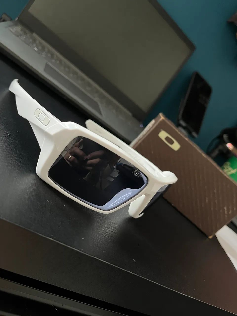 Oakley eyepatch white com lentes grey  - Foto 3