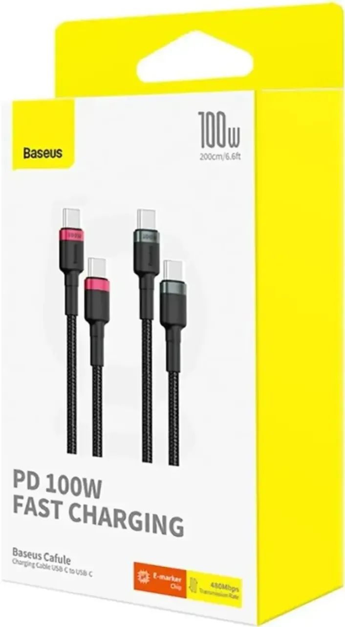 Kit com 2 cabos USB-C para USB C Baseus 100w / 5 amperes / 2 metros cada cabo - Foto 3