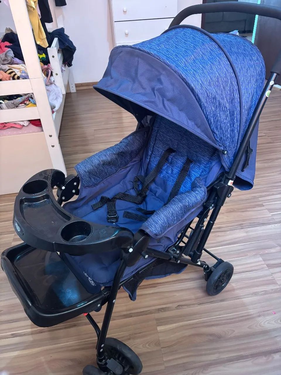 Carrinho de bebê com Bebê conforto - Cosco Kids - Foto 3