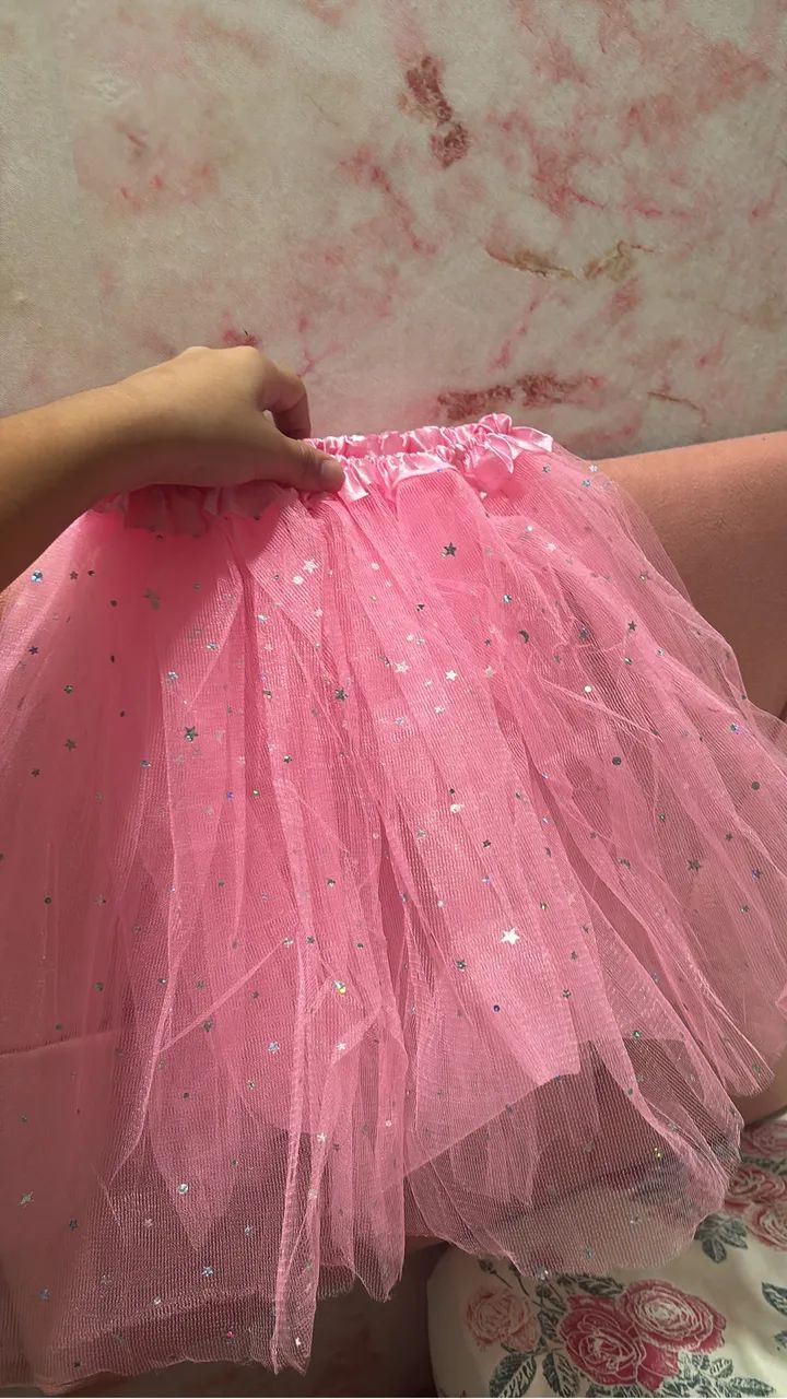 Vende- se saia de tule rosa glitter fantasia  - Foto 3
