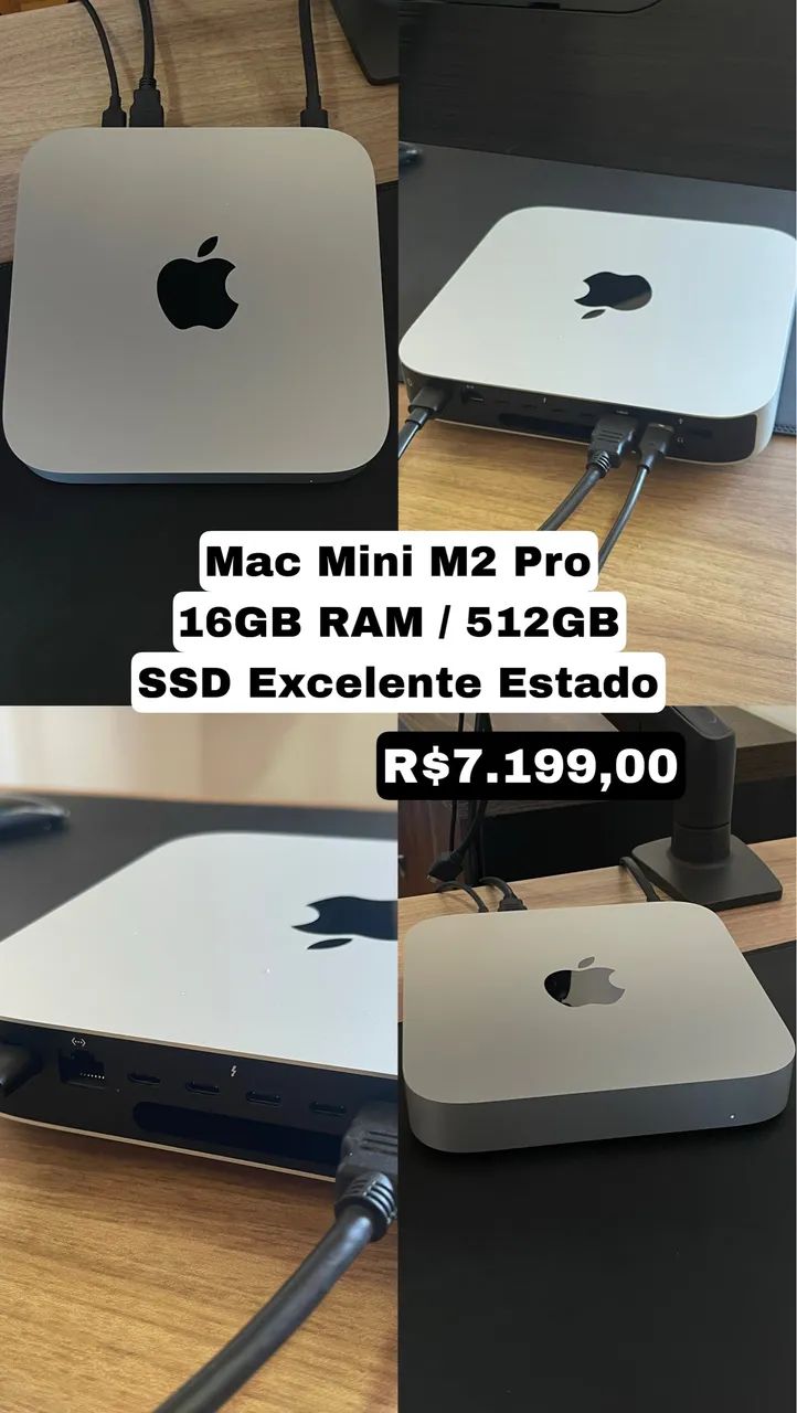 Mac Mini M2 Pro 16GB RAM 512GB SSD Impecável