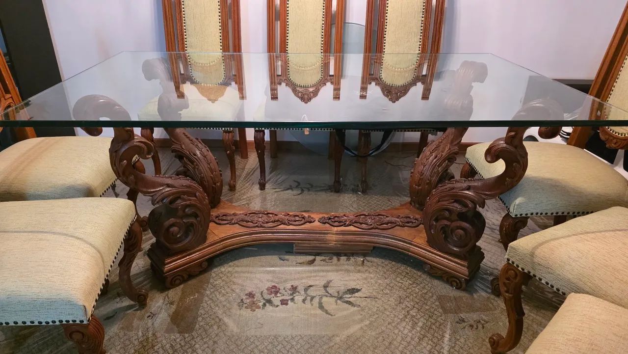 Mesa antiga de jantar 8 lugares - Foto 3