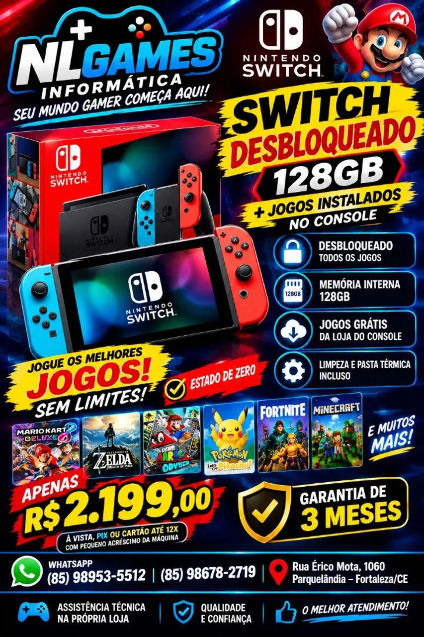 Nintendo switch v2 destravado 
