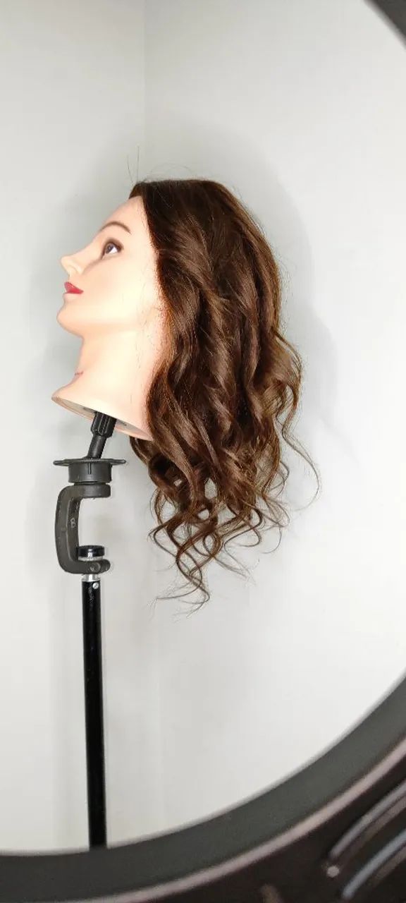 Cabeça Manequim cabelo humano 