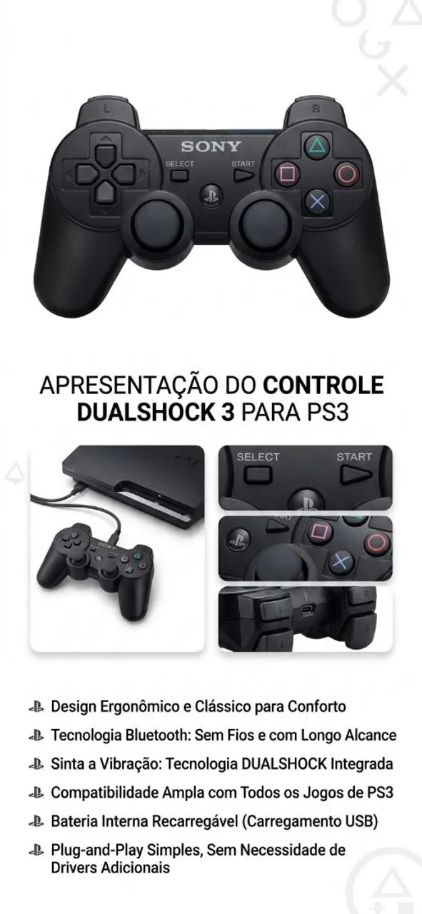 Controle Ps3 sem fio  - Foto 3