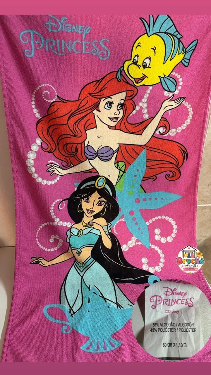 Toalha infantil Princesa Ariel 