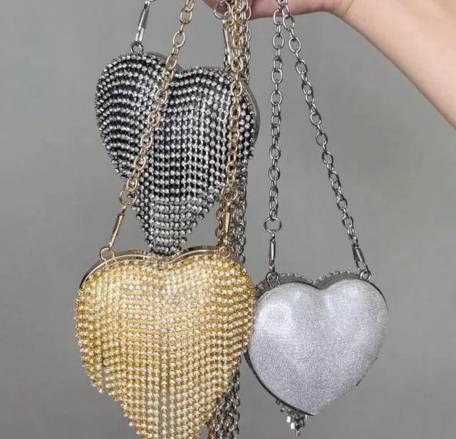 Bolsa coração dourada - Foto 2