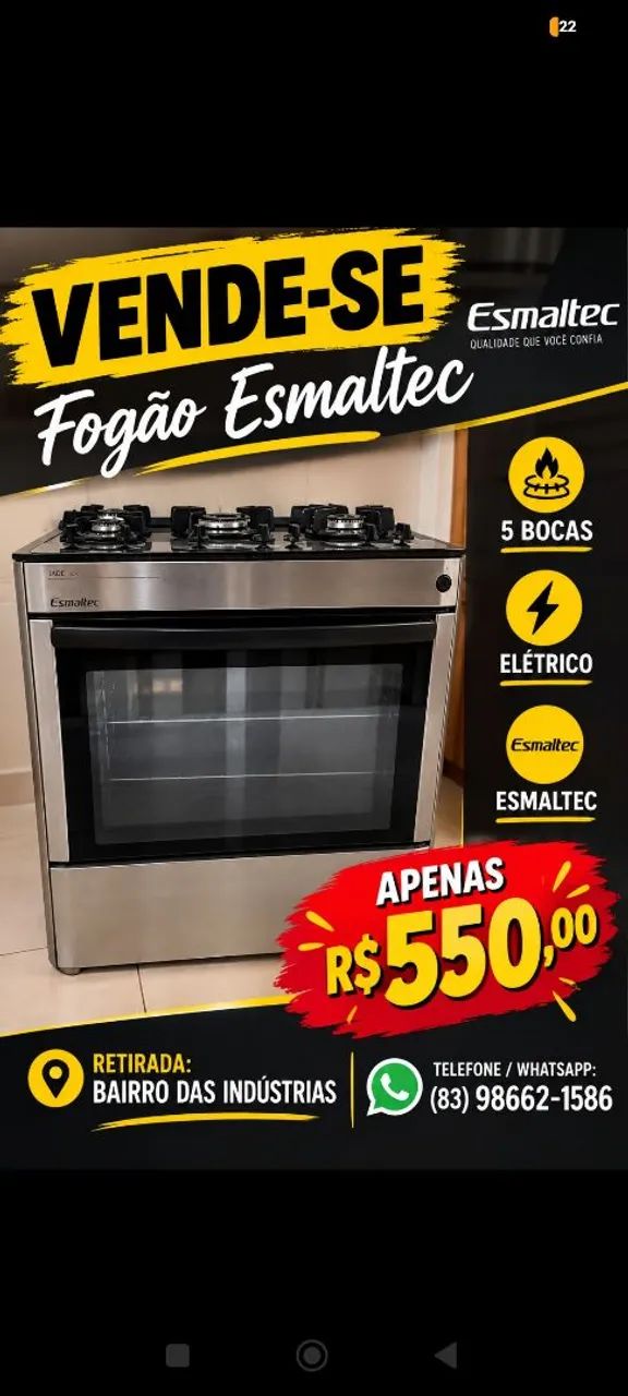 FOGÃO 5 BOCAS ELÉTRICO 