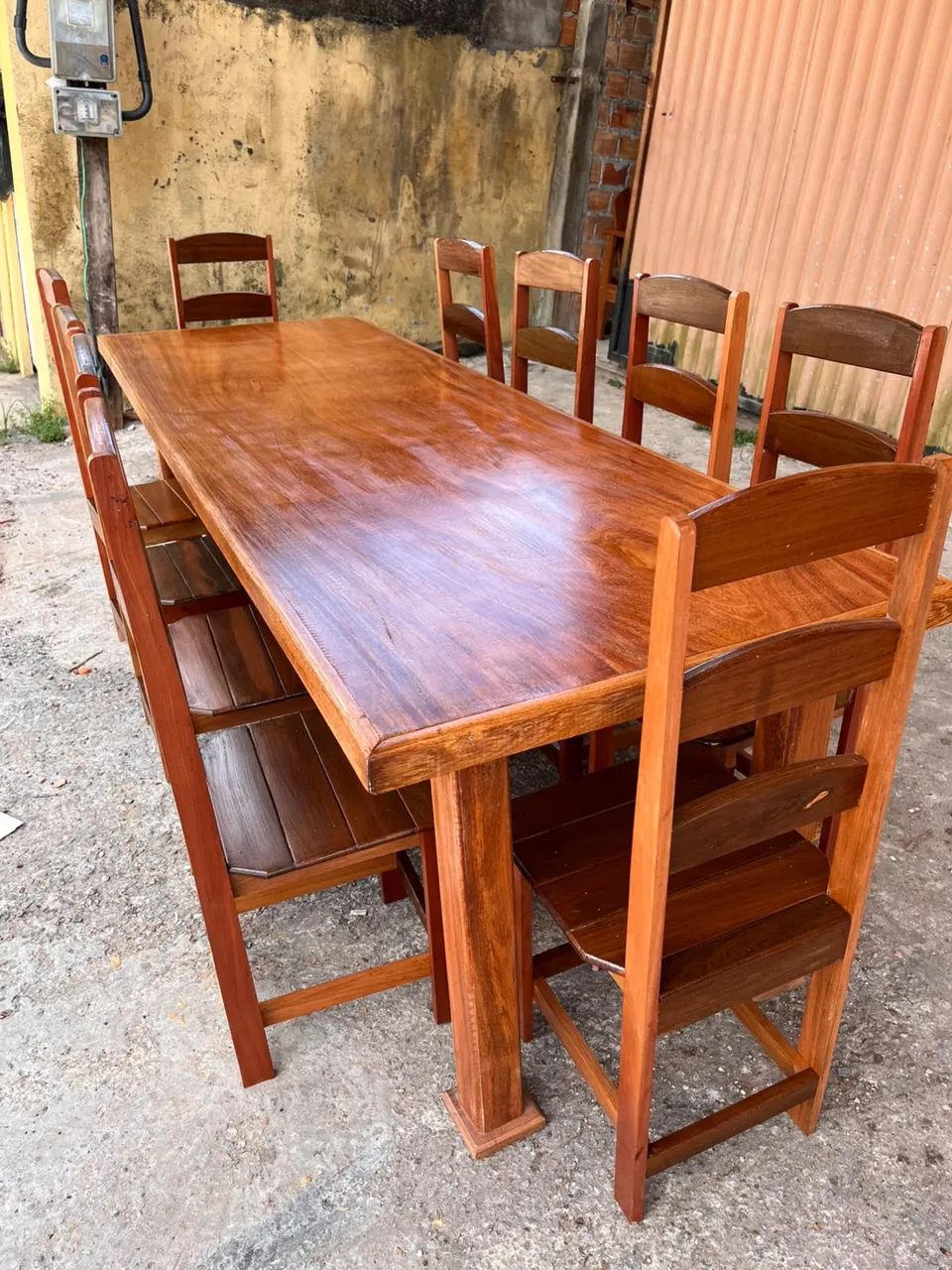 Mesa com 10 cadeiras em angelim  - Foto 3