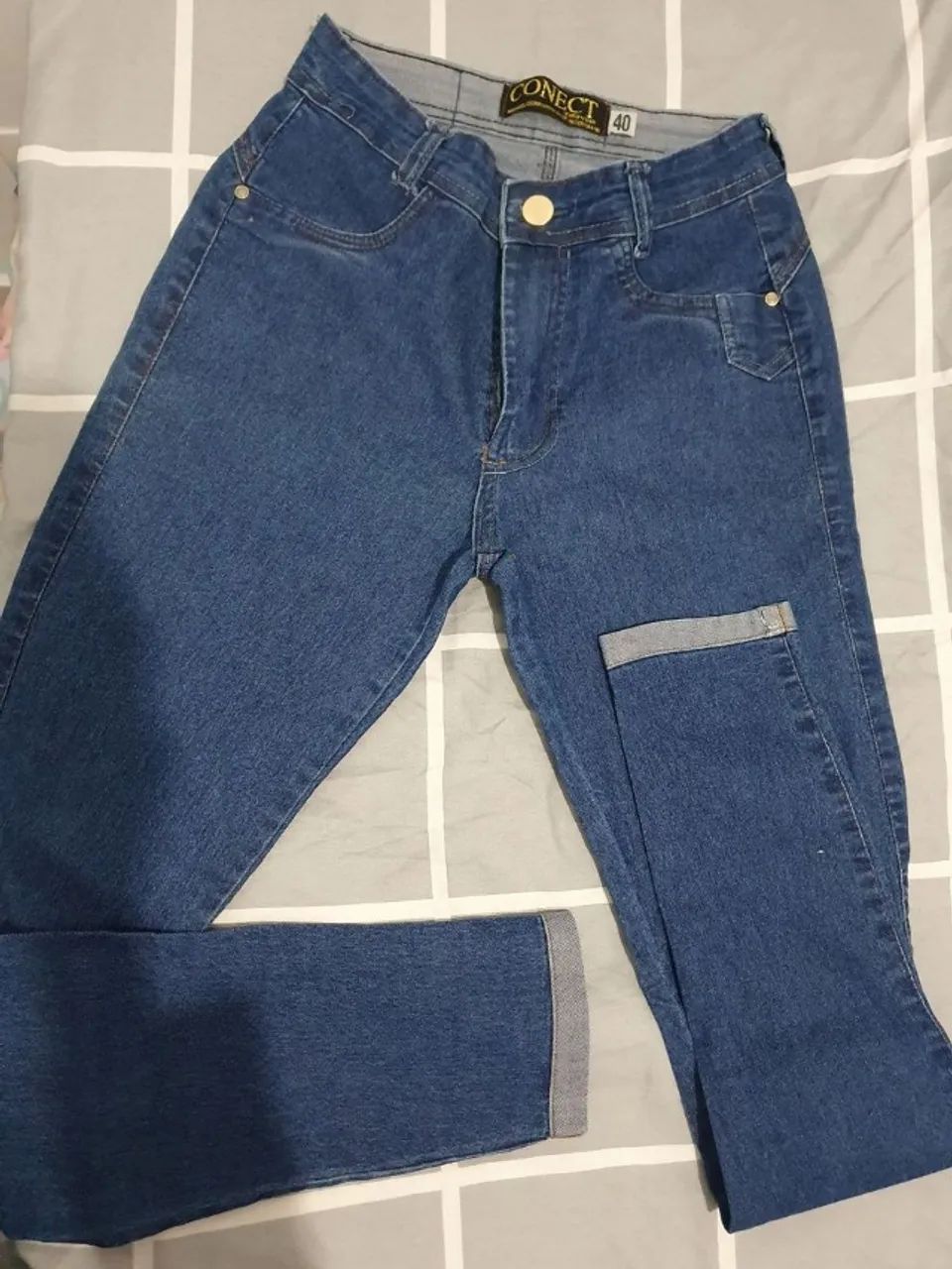 Calça jeans conect azul 40