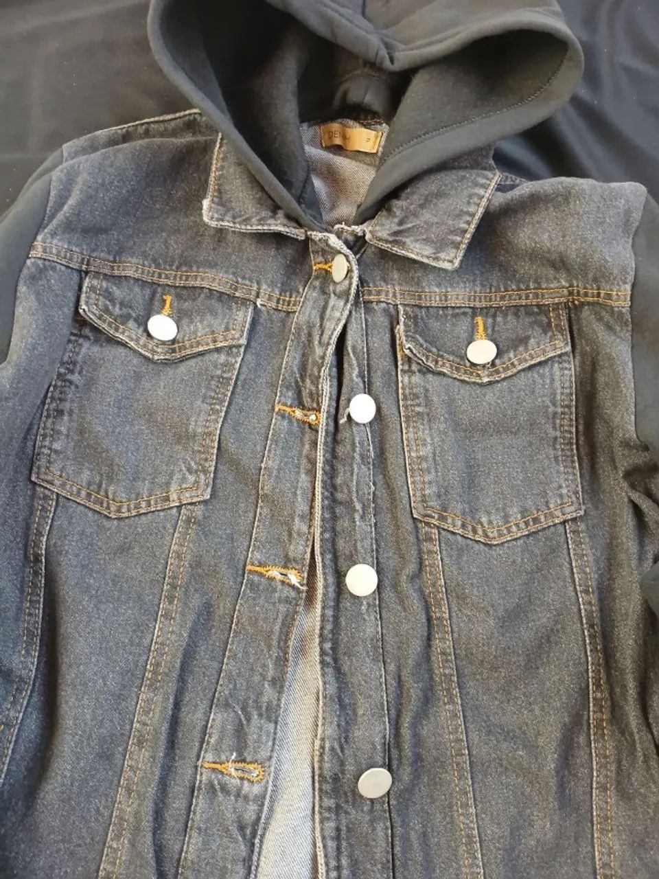 jaqueta jeans com moleton - Foto 4