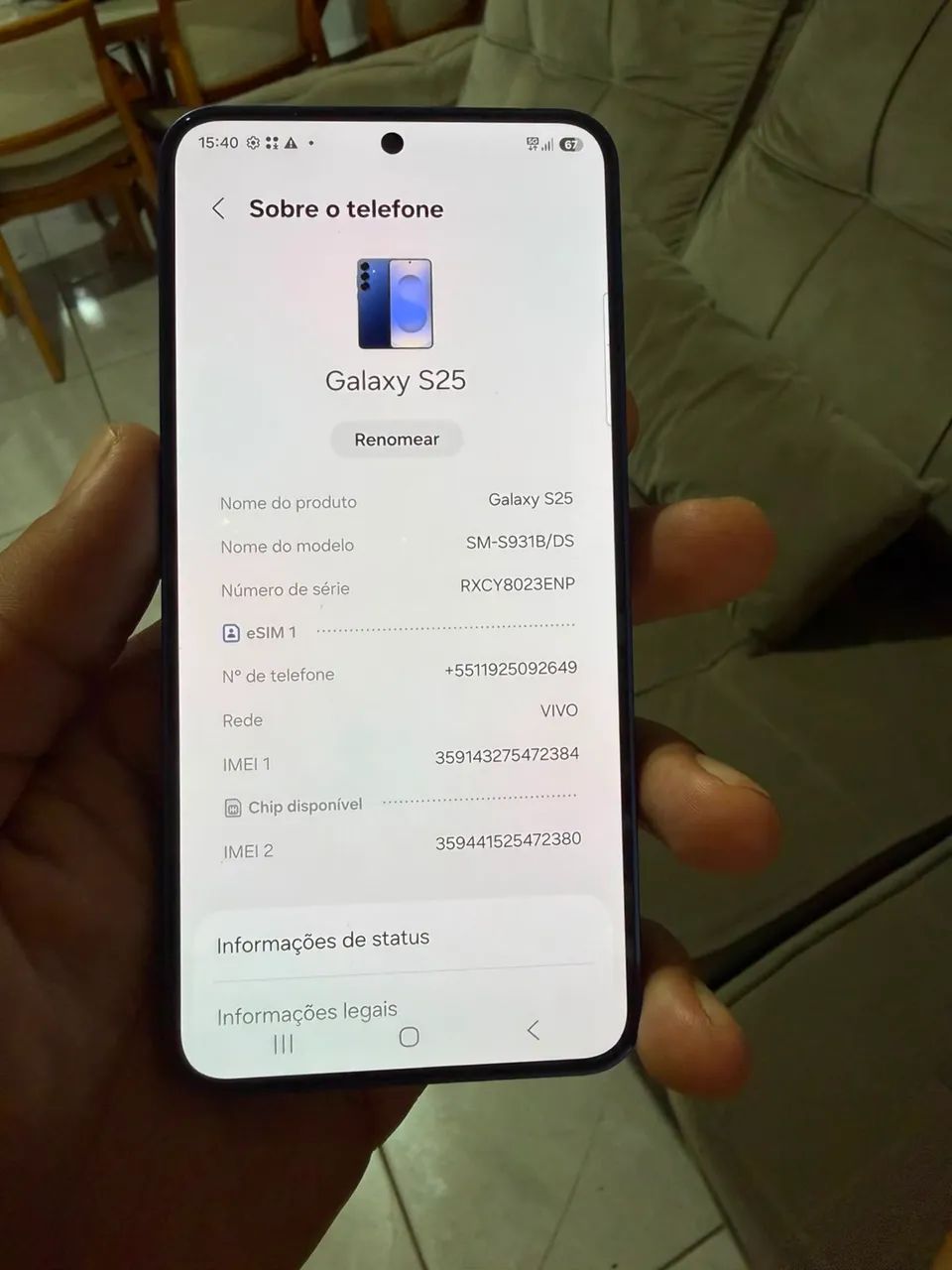 Samsung S25 256 GB zero R$2.650 todo original  - Foto 3