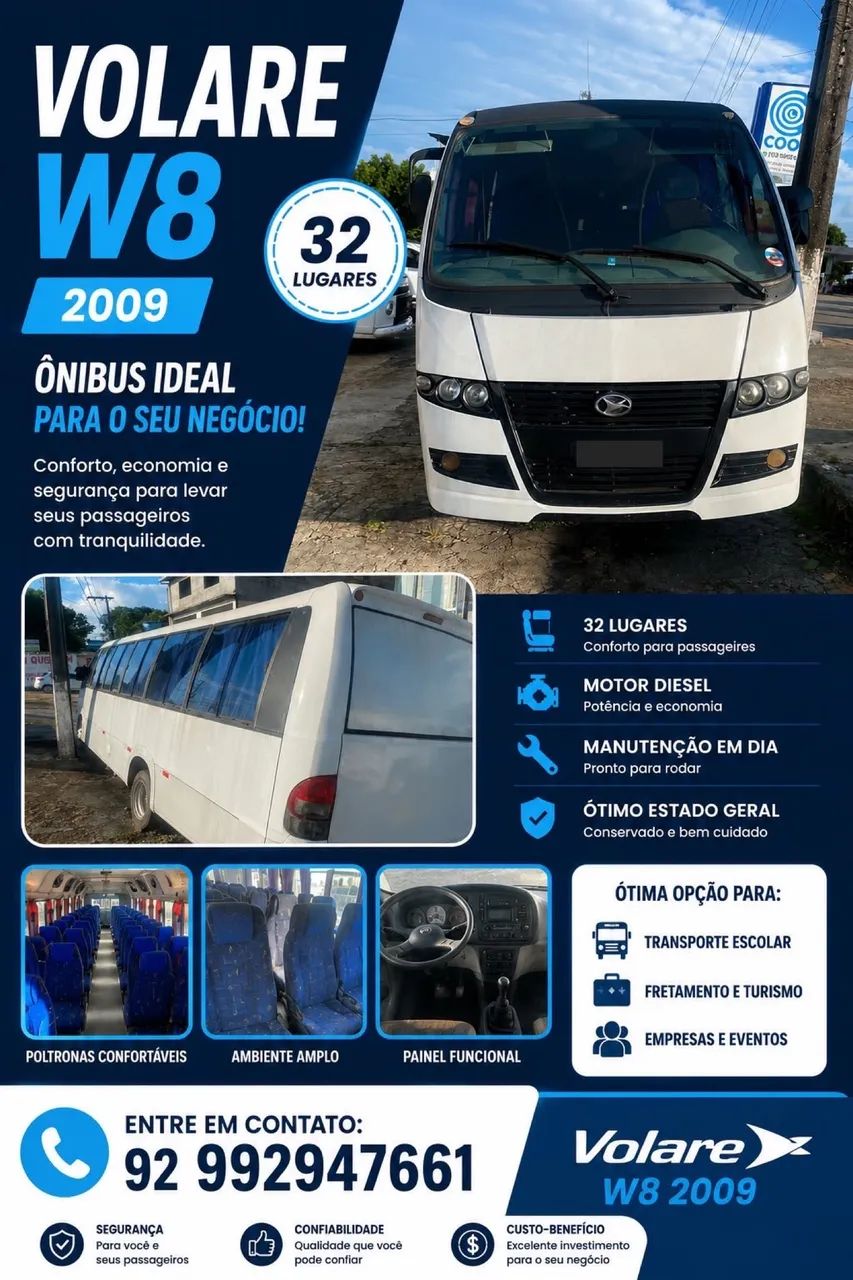 Vende-se microônibus volare w8