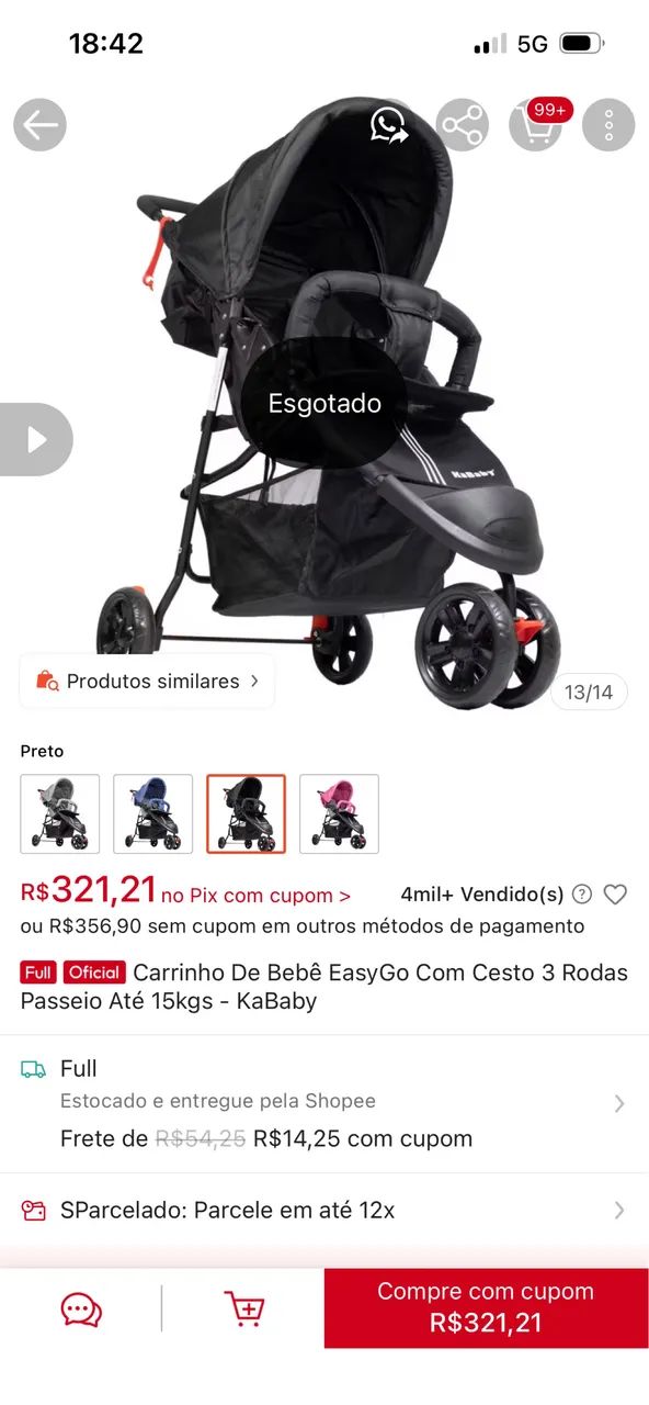 Carrinho de Bebê Easy Go - Kababy