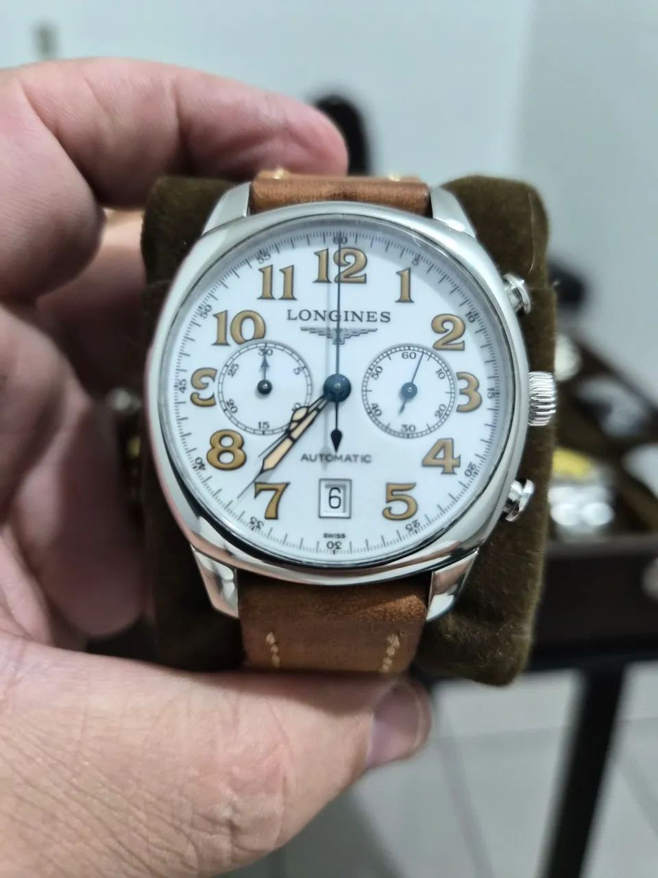 Relógio Automático Longines Spirit Heritage Completo com 2 pulseiras (metal e couro)