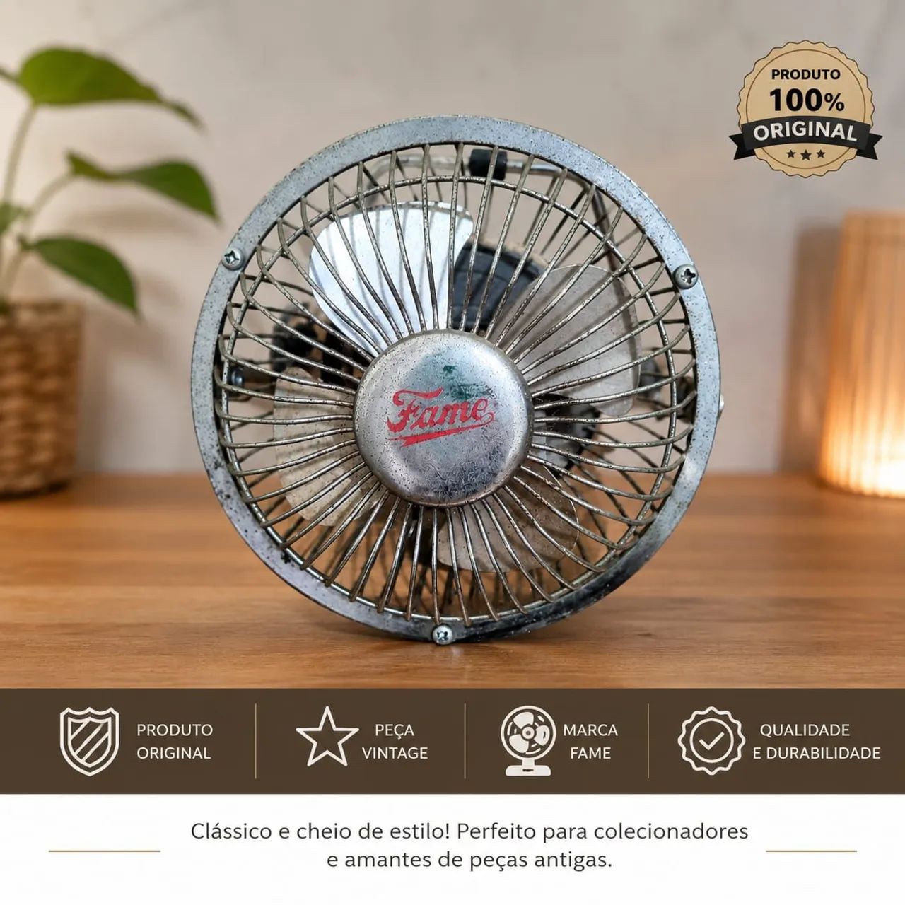 Mini Ventilador Antigo De Mesa Fame De Metal - Anos 70/80 Vintage