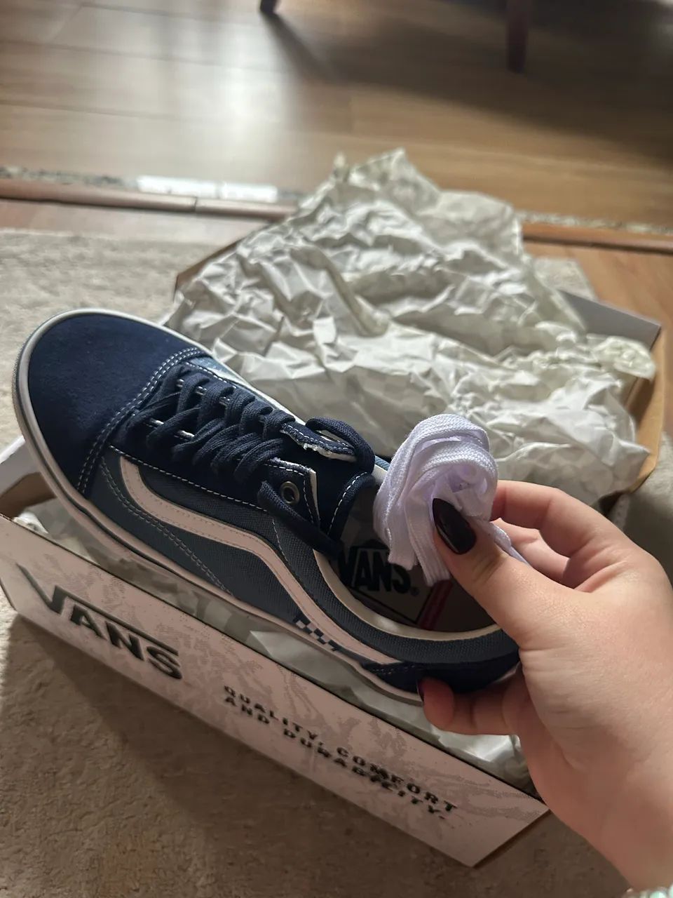 tênis vans old skool skate azul marinho  - Foto 3