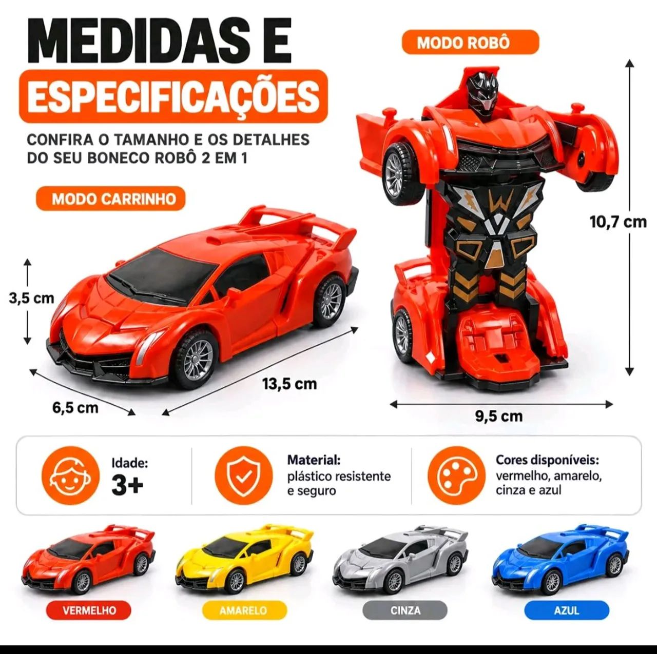 Boneco robô carro - Foto 3