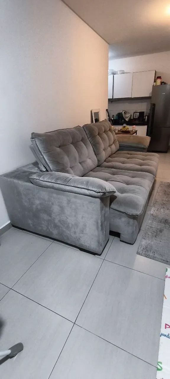 Sofá retrátil suede de 2,60 - Foto 3