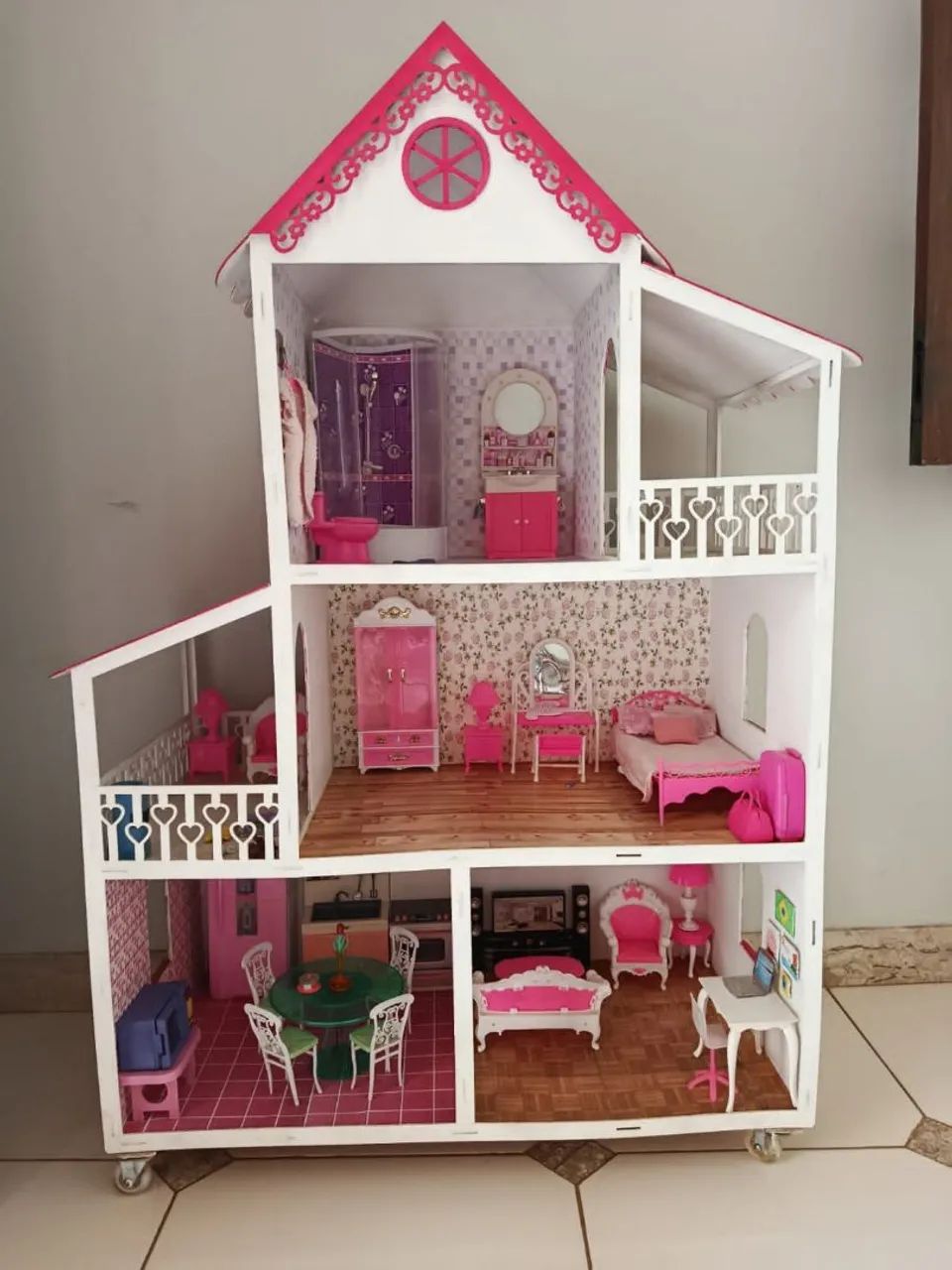Casa de boneca MDF completa 