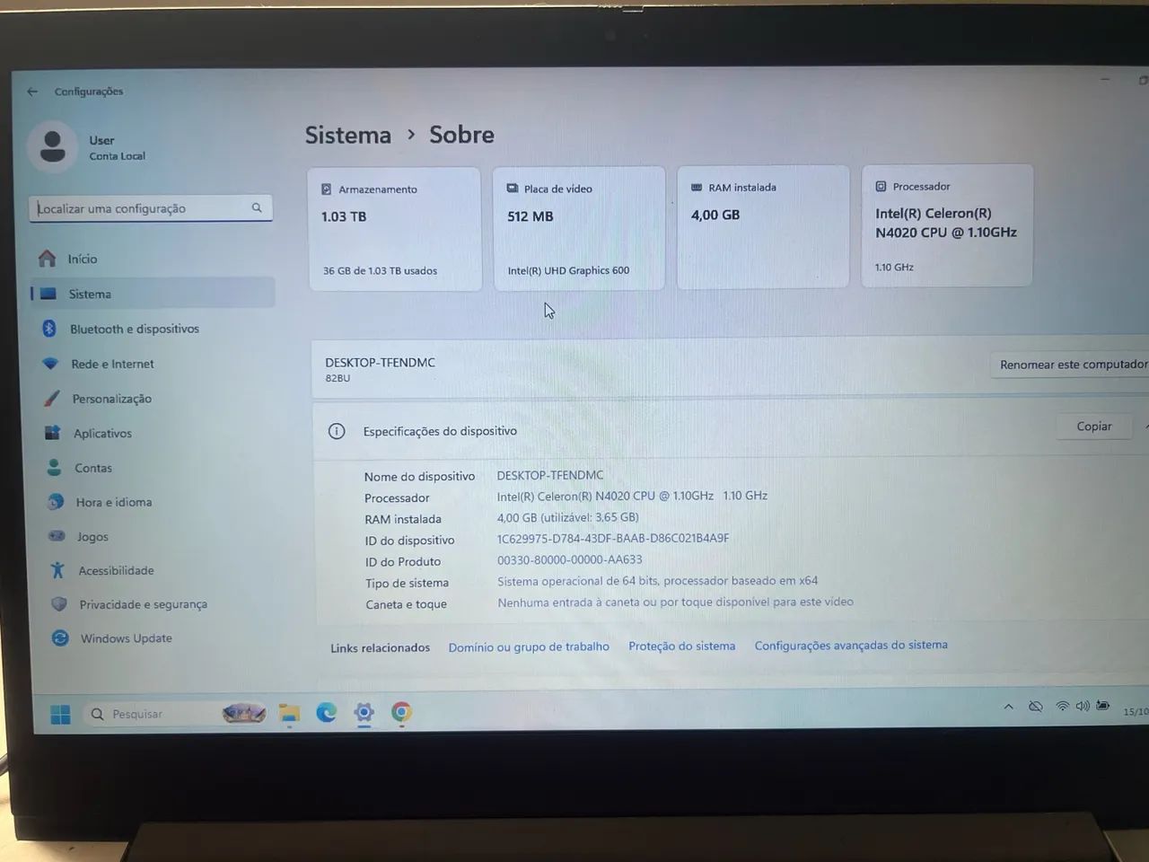 Notebook Lenovo