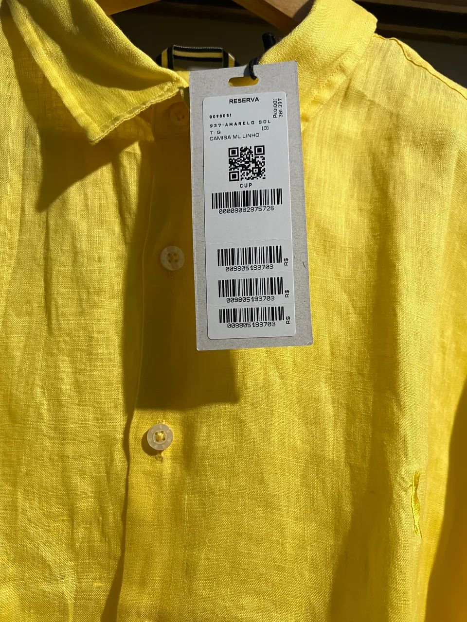 Camisa Reserva Linho Ml amarelo sol - Foto 3