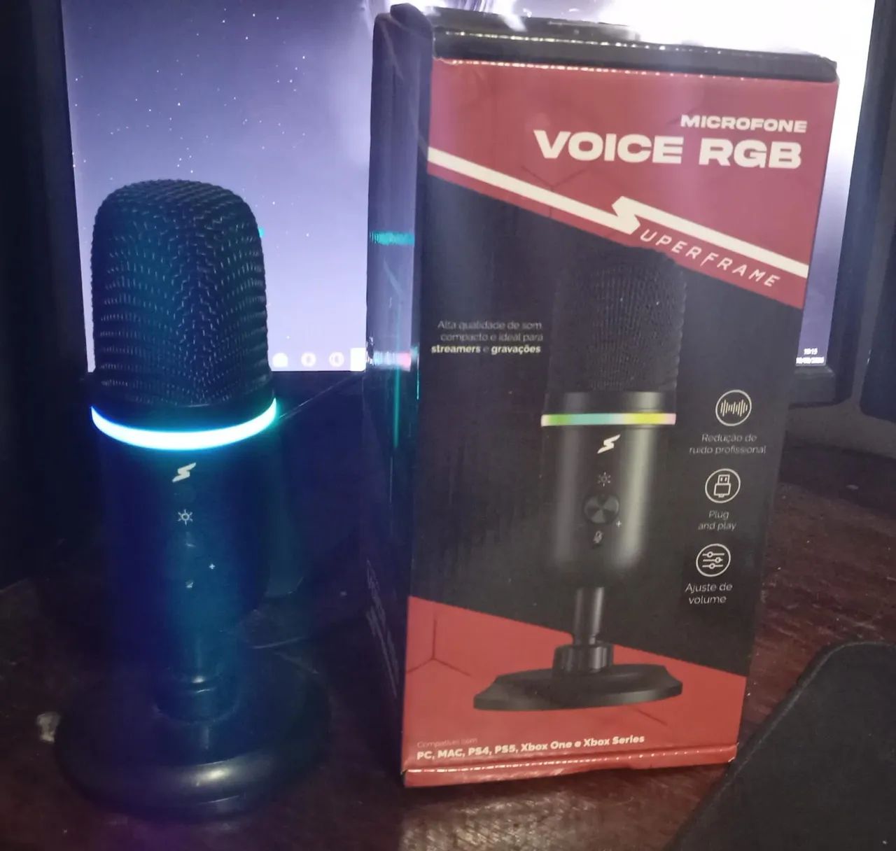 Microfone RGB superframe voice - Foto 2