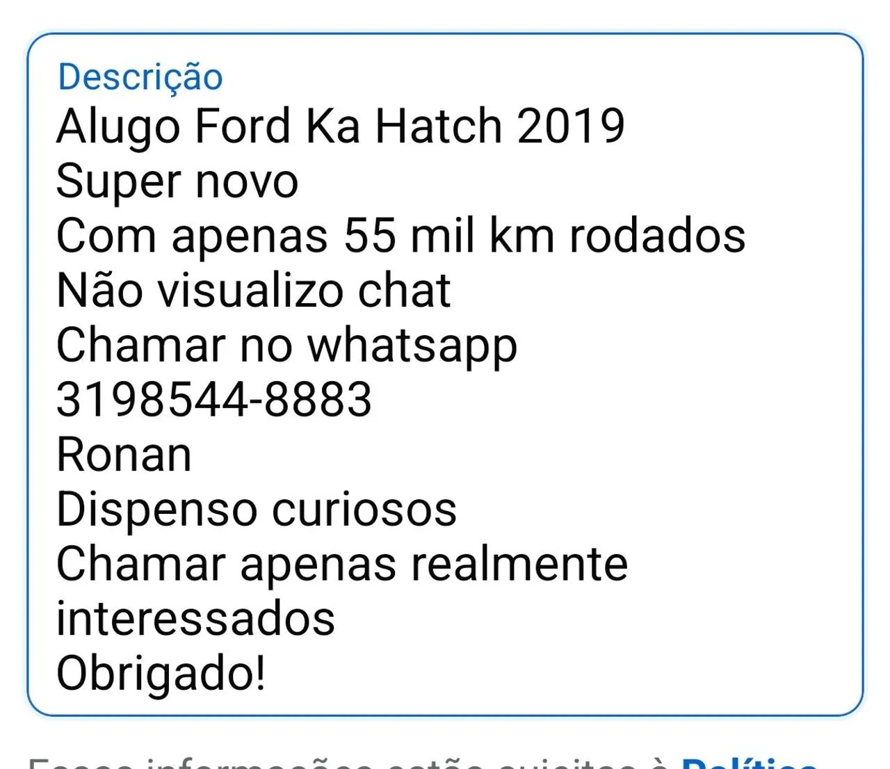 Alugo Ford Ka Hatch novo - Foto 3