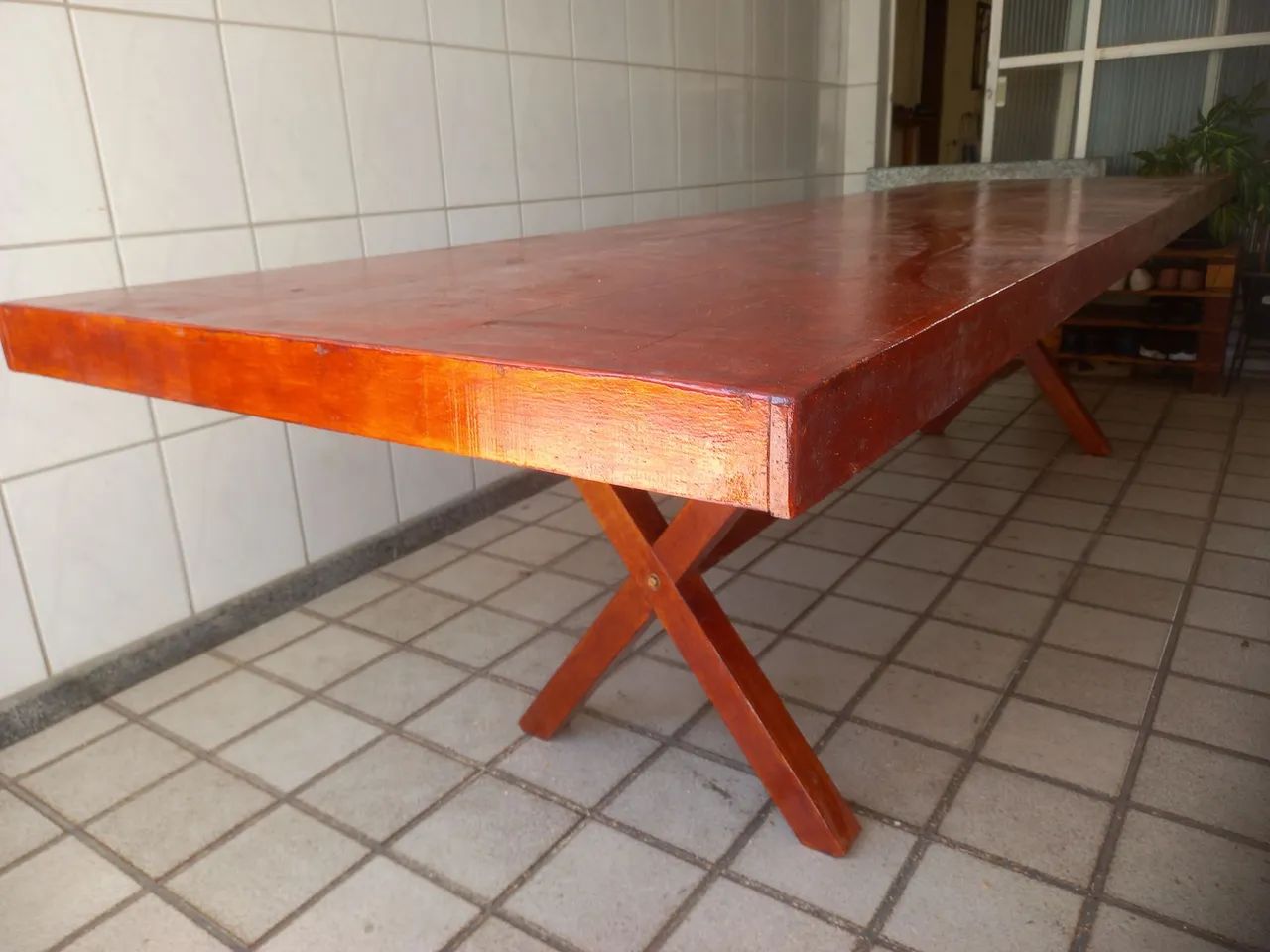 Mesa rustica de madeira
