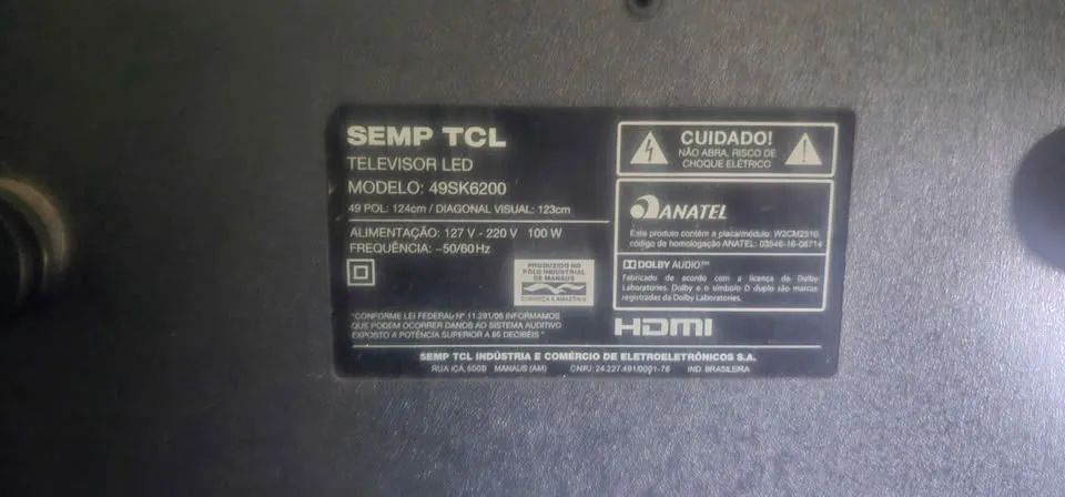 tv semp 49 polegadas com defeito - Foto 2