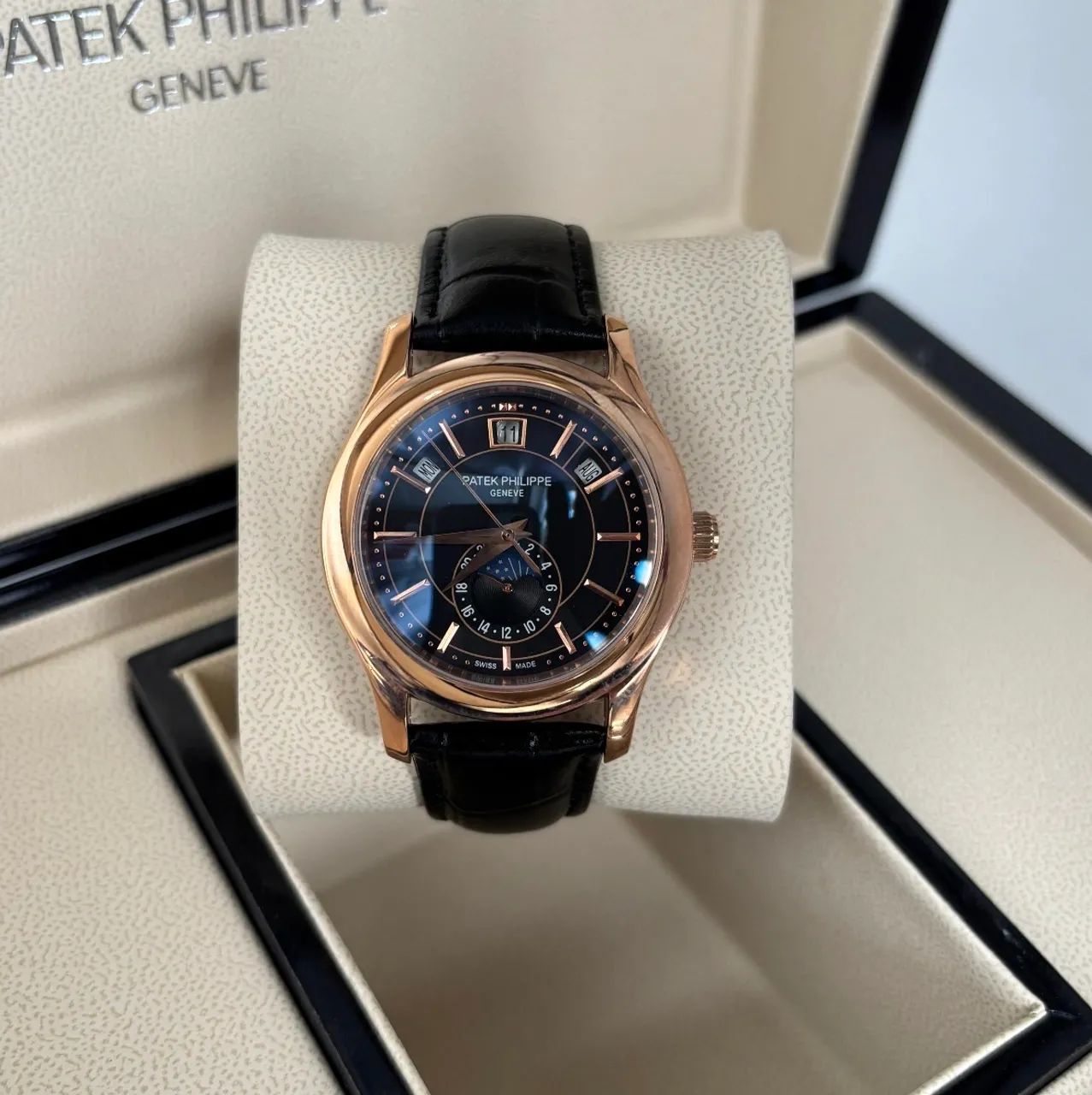 Relógio Masculino Patek Philippe - Safira - Automático - Couro -  Prem AAA+
