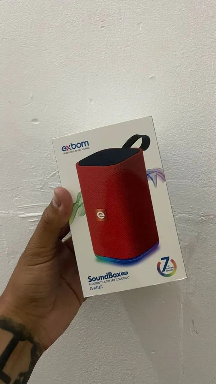 Som portátil com led