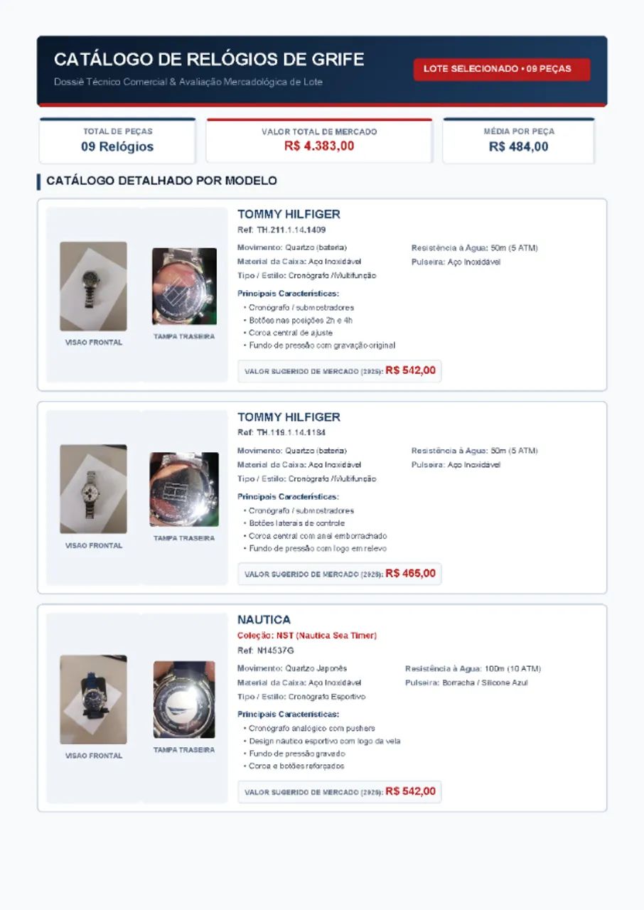 09 Relógios de Grife Originais - lote Exclusivo.