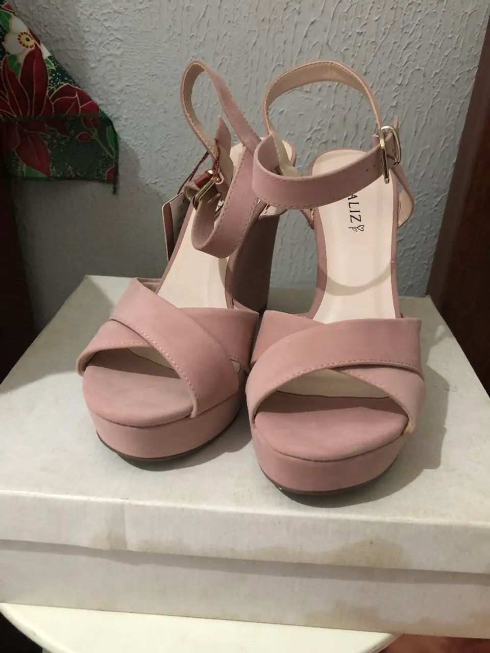 Sandália Denise, Rosa, estilo plataforma - Foto 4