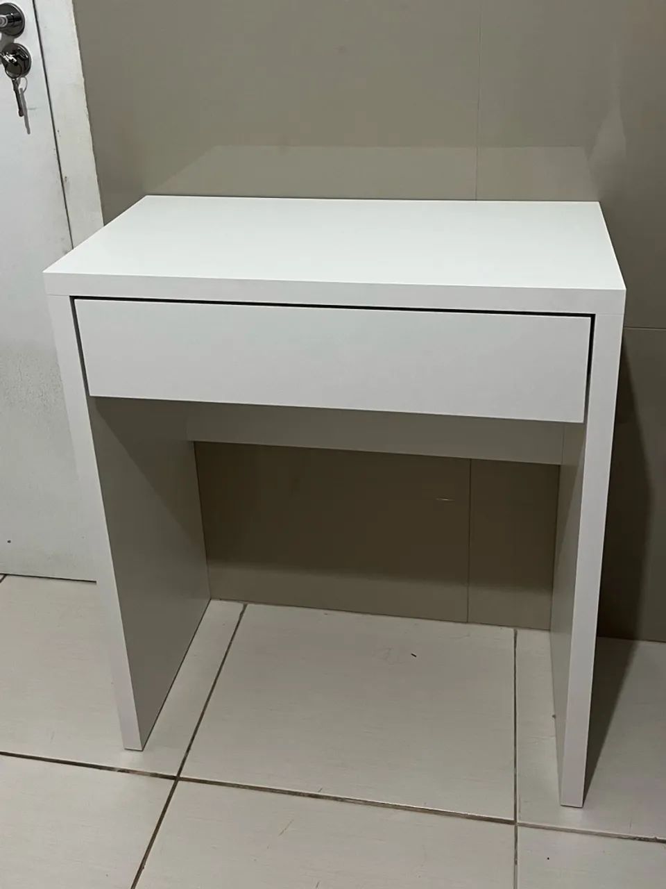 Móvel de bancada com gaveta em MDF Branco | 70cm X 35cm X 80cm