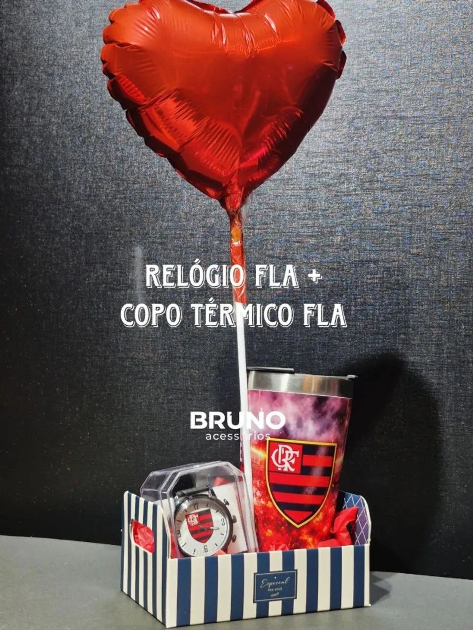 Kit dia dos pais Fla relogio e copo térmico time  - Foto 3