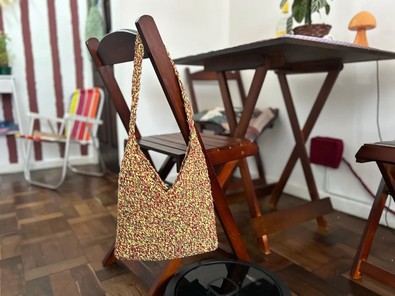 Bolsa de crochê fio mesclado - Foto 2