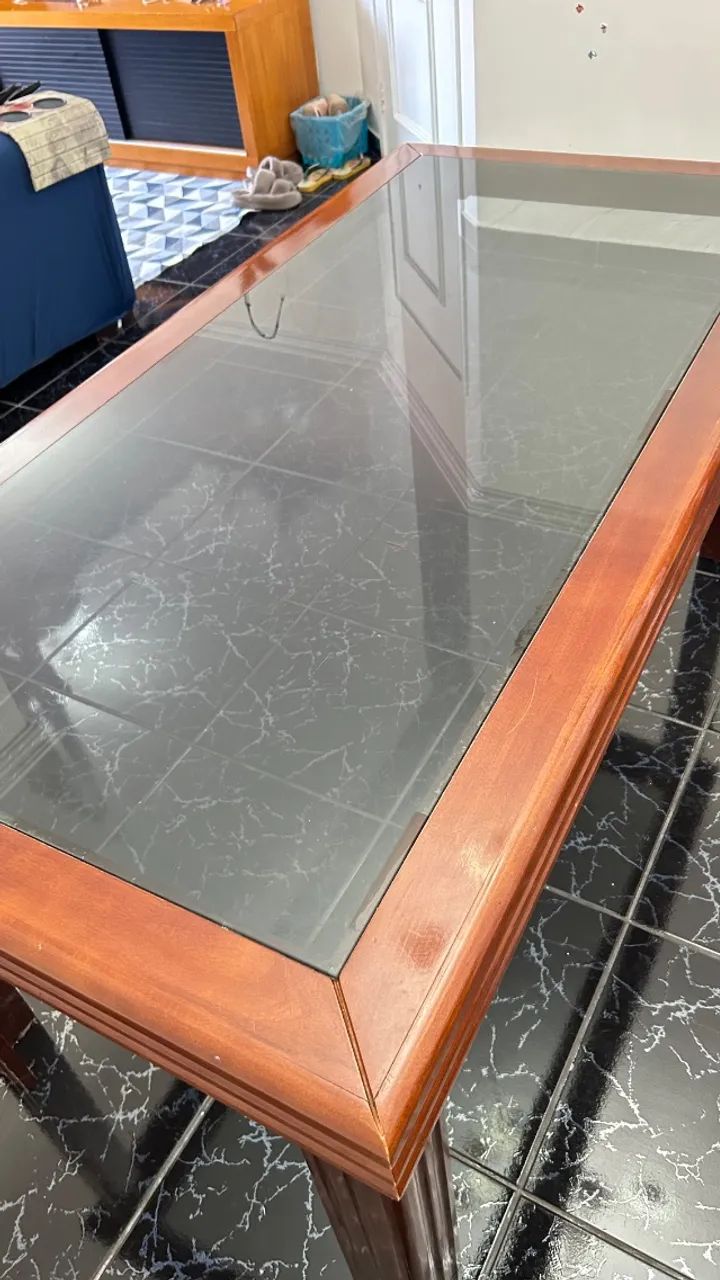 Mesa de Jantar Diana Marabraz com Tampo de Vidro - Foto 2