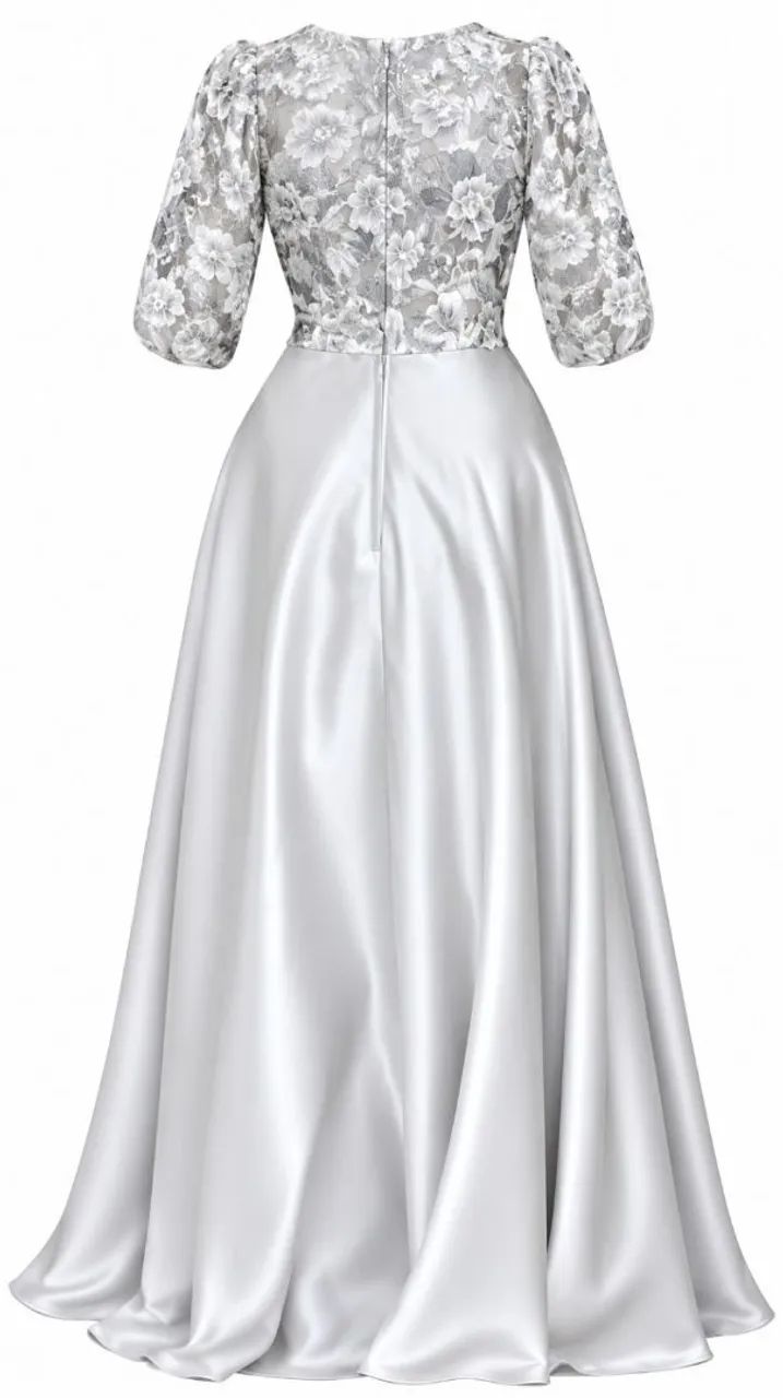 Vestido de cetim com bordado  - Foto 2