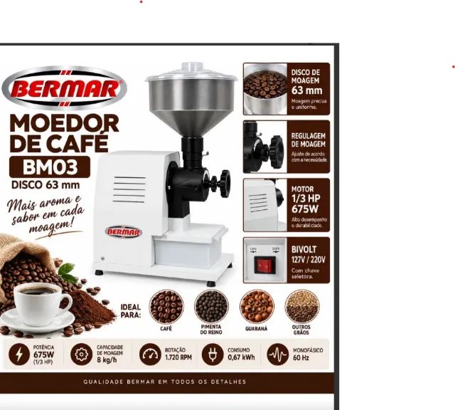 MOEDOR DE CAFÉ E GRÃOS BEMAR - Foto 2
