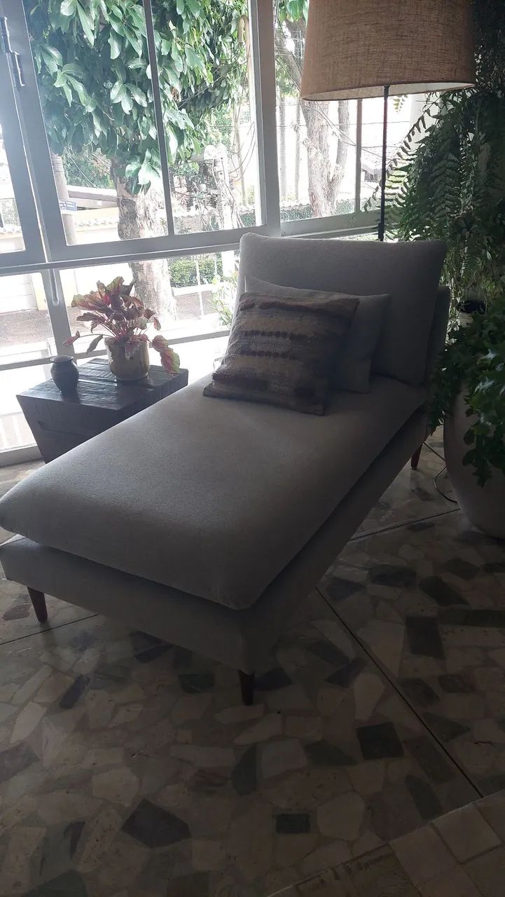 Promoção dia dos namorados! Chaise linho cinza - Foto 2