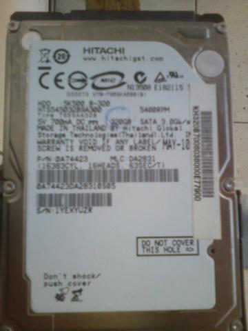 HD Hitachi de 320 gbs para Noteboks e Netbooks