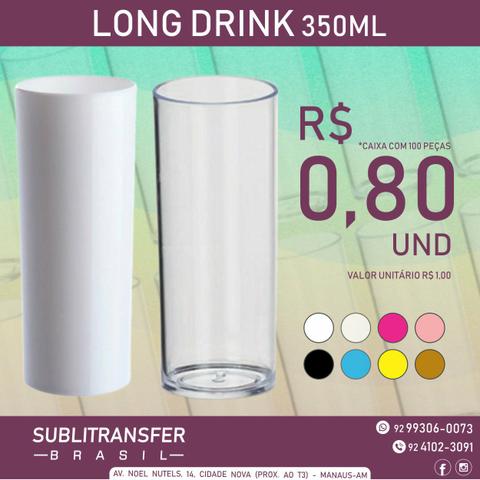 Copo Long Drink Liso Para Transfer a Laser