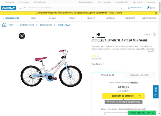 Bicicleta infantil MistGirl Aro 20 - Btwin - Decathlon - Ciclismo - Gávea,  Rio de Janeiro 1041670936 | OLX