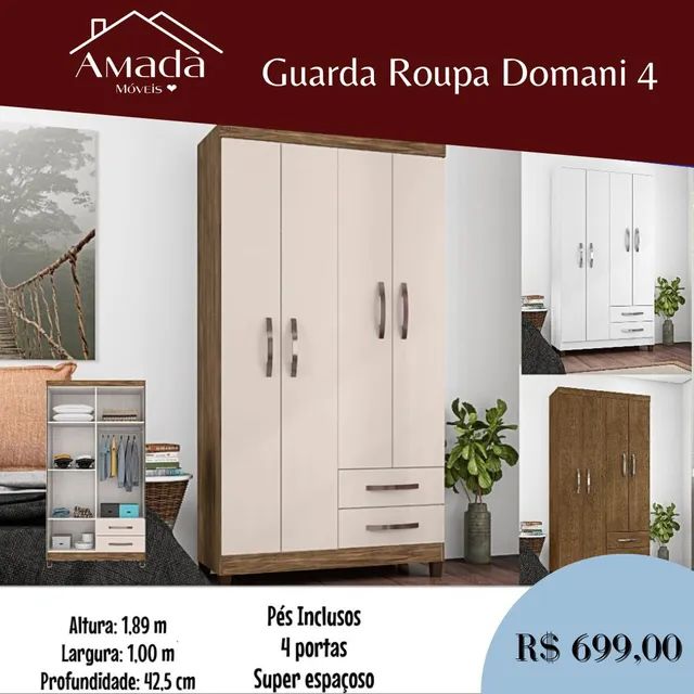 Guarda roupa solteiro 2232 , Entrega  em 3 dias  - Foto 5