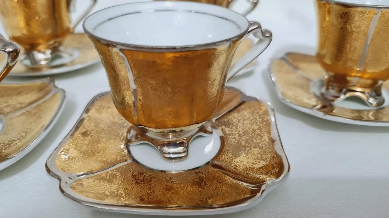 5 xícaras para café douradas - Foto 6