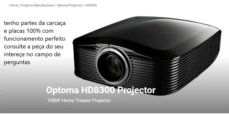 peças para projetor optoma hd8300