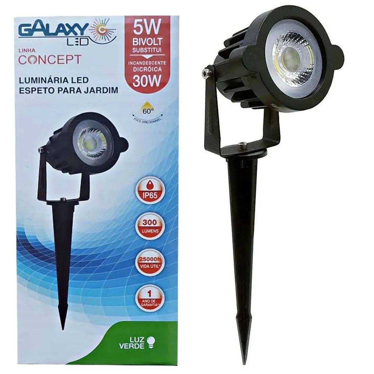 Espeto Para Jardim Luminária Led 5w Luz Verde<br>Bivolt Galaxy - Foto 5